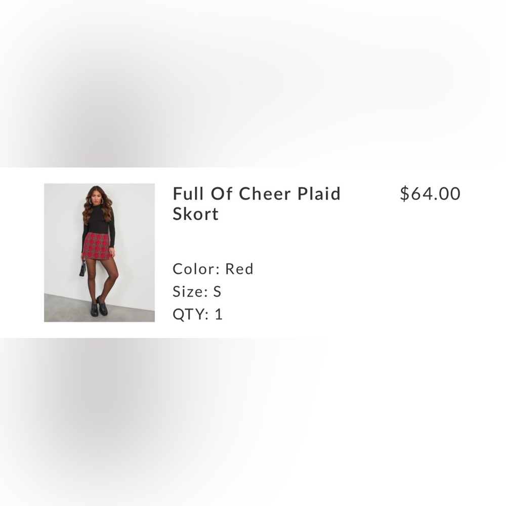 Red Plaid Skort